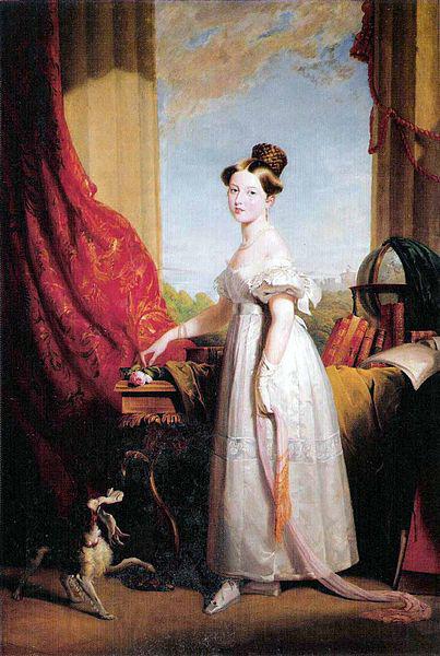 George Hayter Portrait of Princess Victoria of Kent with her spaniel Dash Spain oil painting art